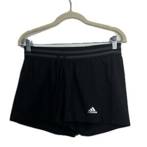 Adidas, athletic‎ mini shorts, women’s size small, logo graphic